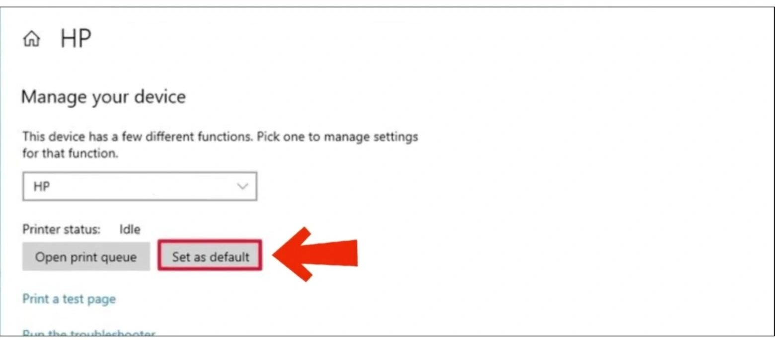 set printer as default